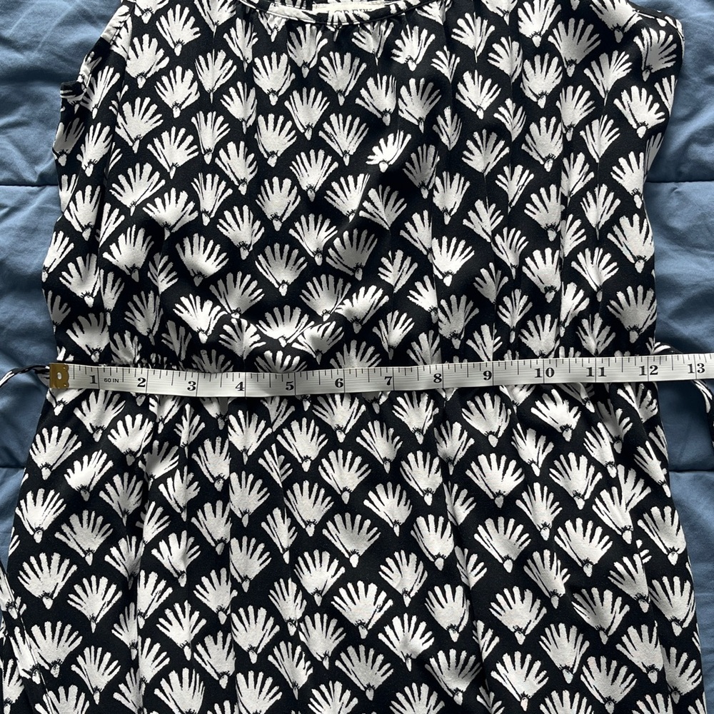 J. Crew Black and White Shell-Print Midi Dress - Picture 8 of 9